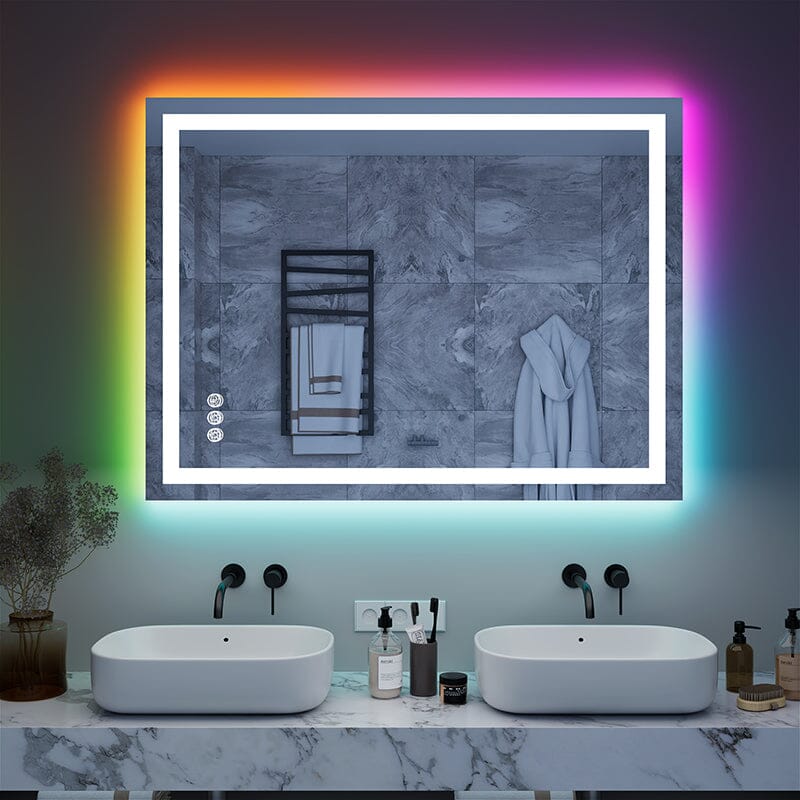 Dropship Modern Bathroom Mirror With Storage Shelf Rectangular