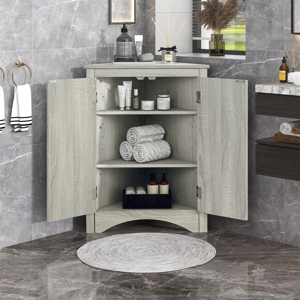 Dropship White Triangle Bathroom Storage Cabinet With Adjustable Shelves,  Freestanding Floor Cabinet For Home Kitchen to Sell Online at a Lower Price