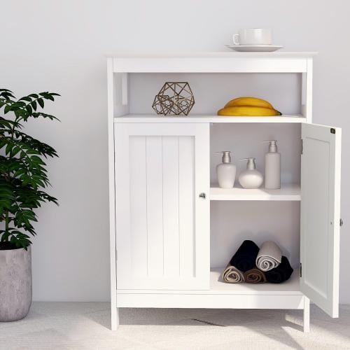 Dropship Over The Toilet Rack 2 -Tier Toilet Bathroom Spacesaver Storage  Shelf With 2 Doors Wood Storage Organizer Cabinet For Bathroom Freestanding  Shelf-White to Sell Online at a Lower Price