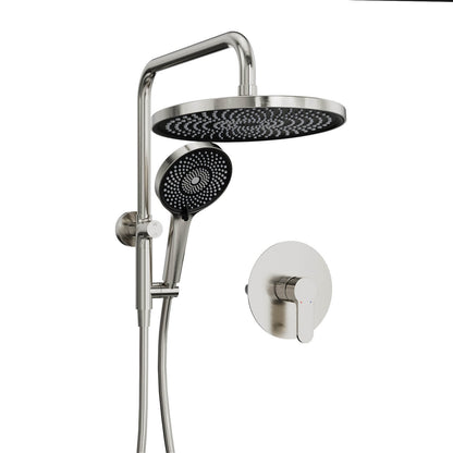 10“ Round Wall Mounted Shower System with 2-in-1 Rough-in Valve Included 3-Spray Handheld