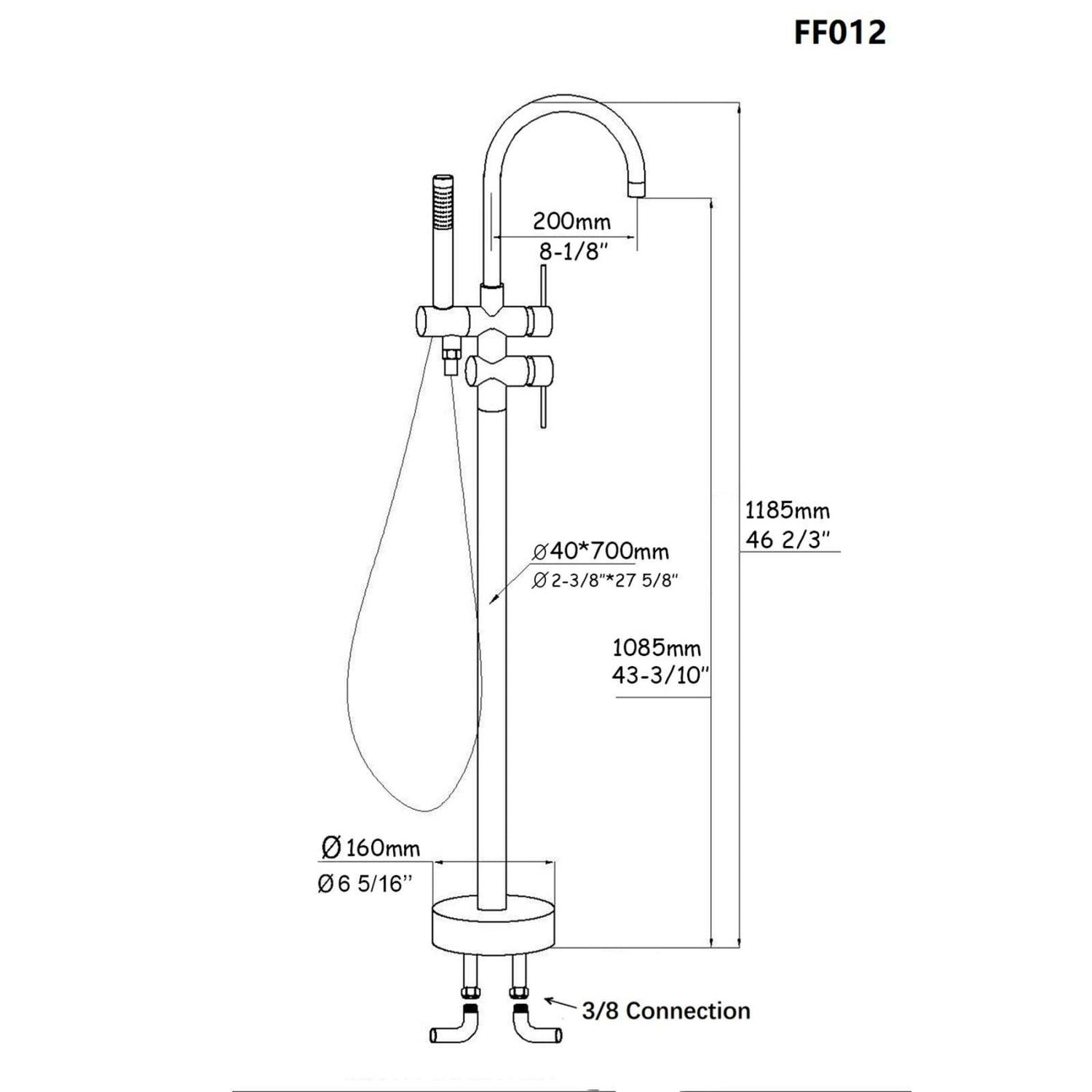 Freestanding Tub Filler Faucet Parameter Details