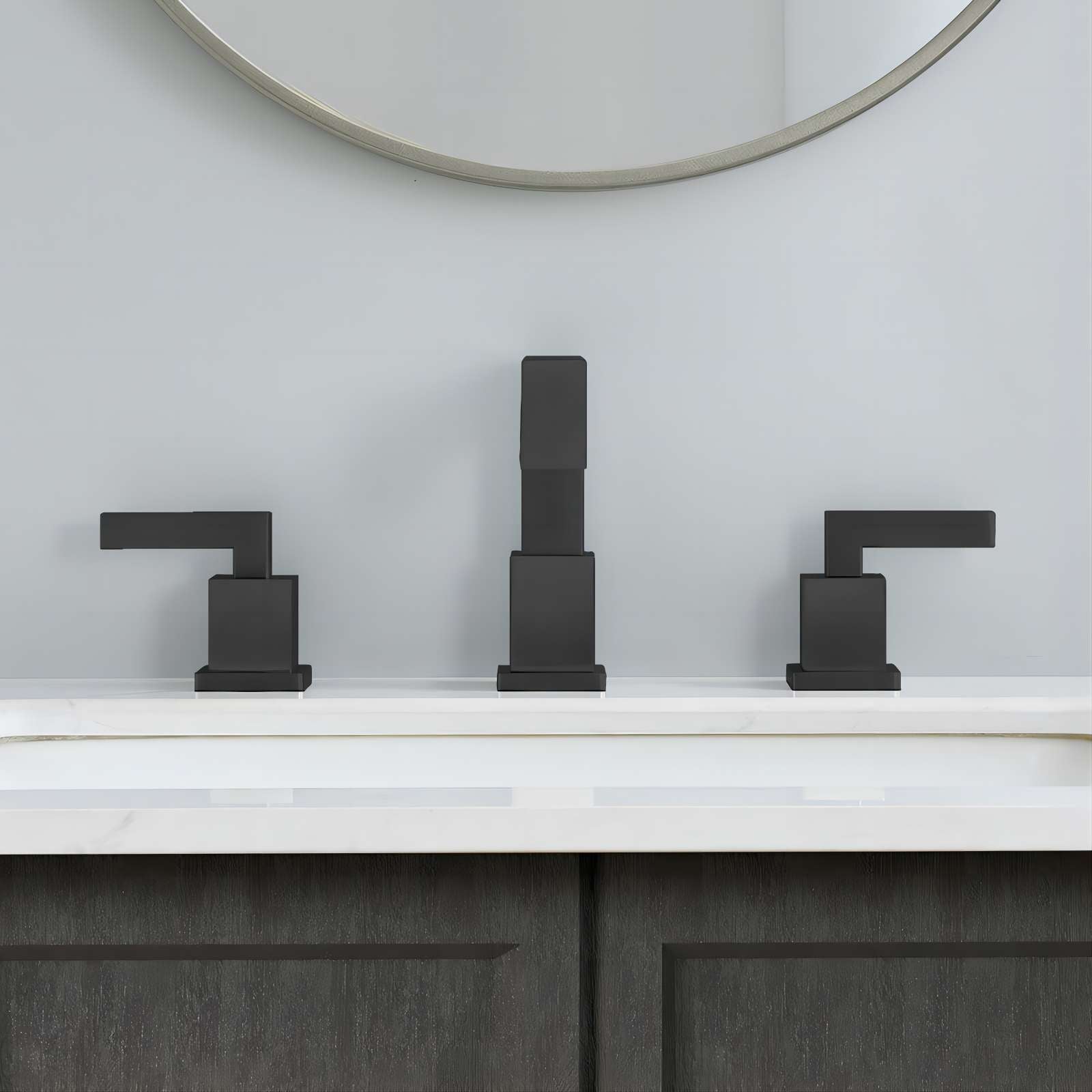 Matte black metal faucet