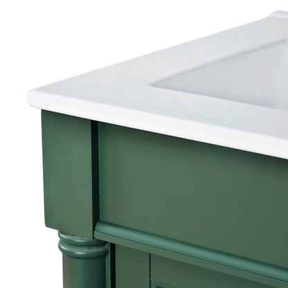 24 in green mid century modern bathroom vanity table details