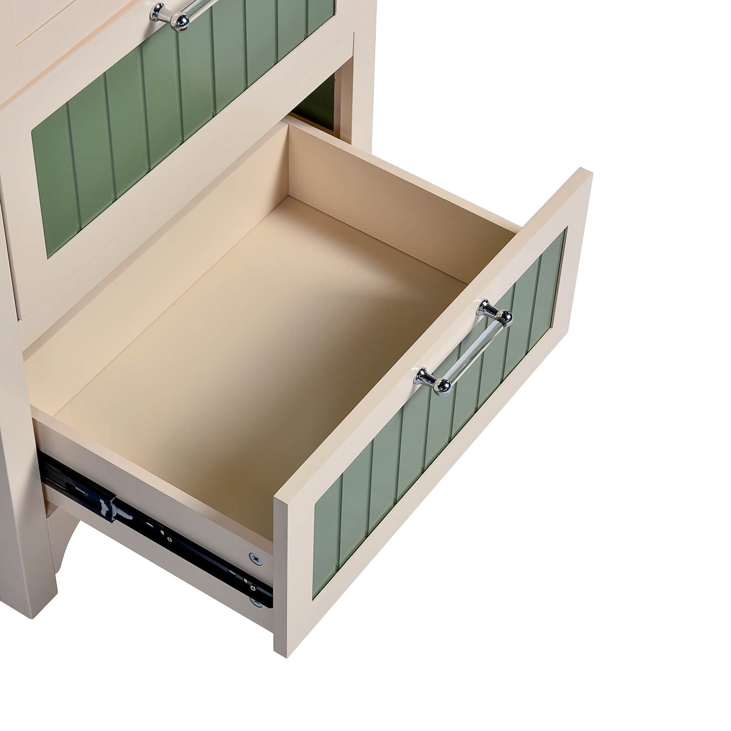 24 in two tone bathroom vanity drawer detail