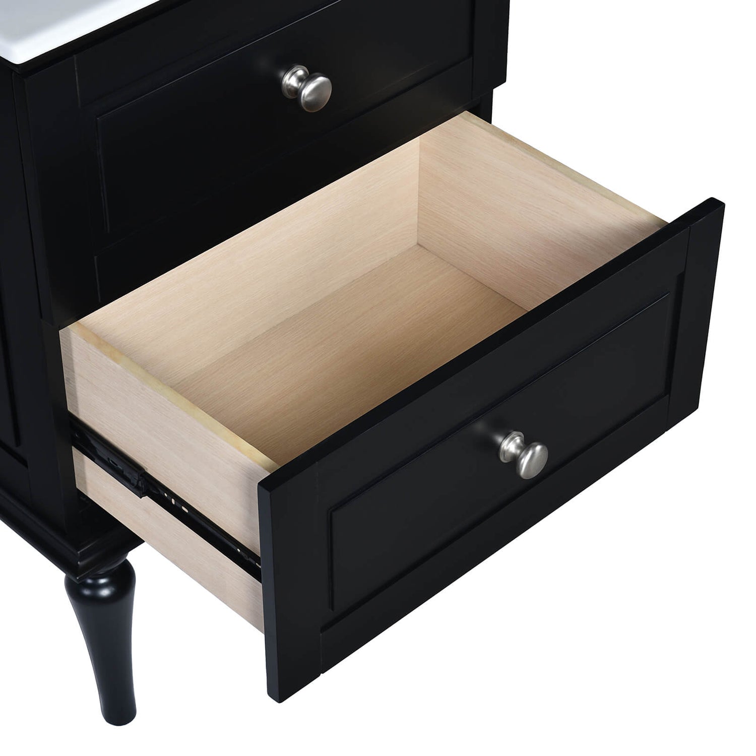 24 inch Shaker Solid Wood Bathroom Vanity Drawer Detail