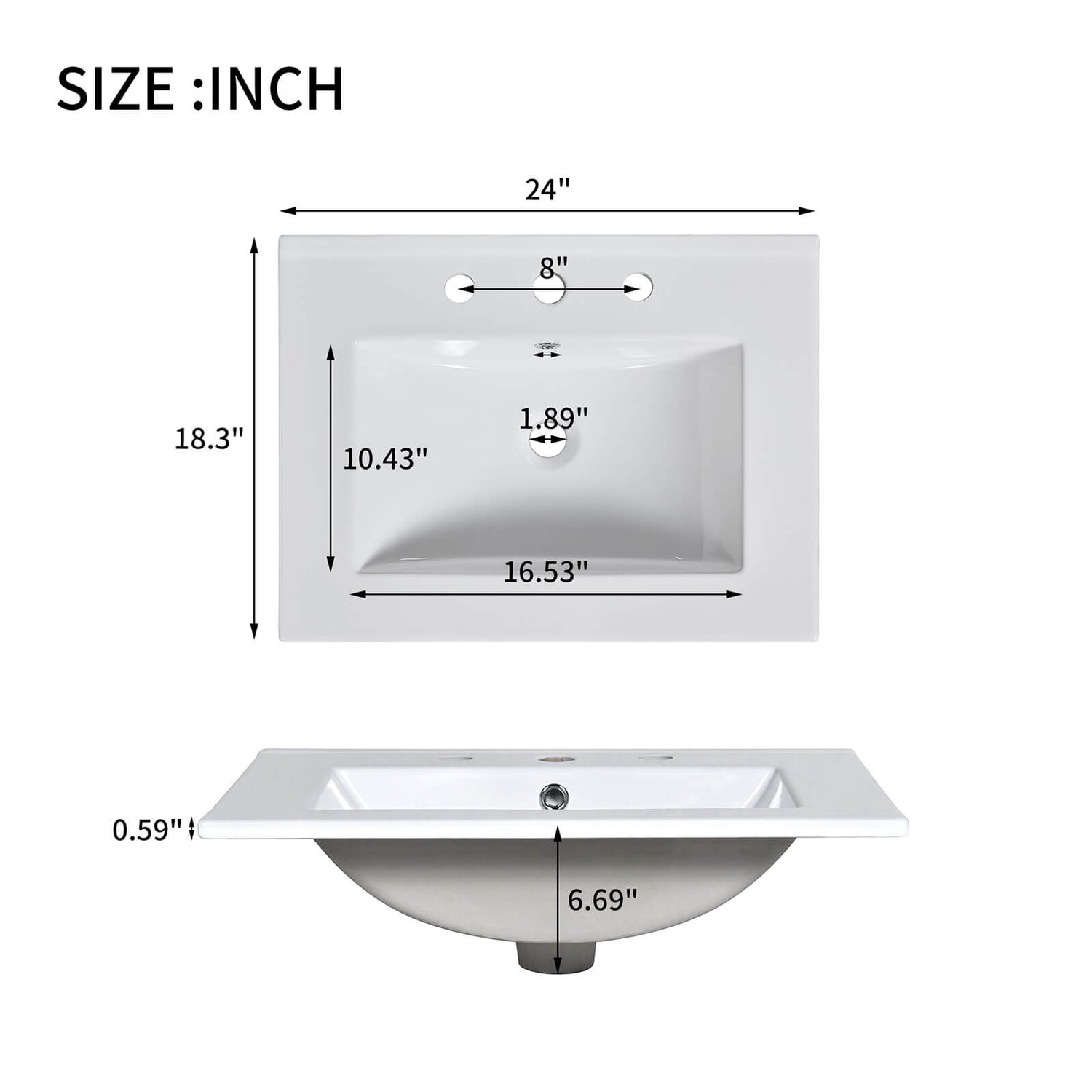 24 inch two tone design bathroom vanity countertop dimensions specifications