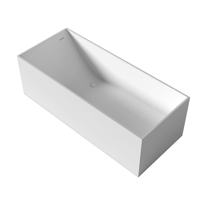 67'' Stone Resin Freestanding Soaking Bathtub with Ergonomic