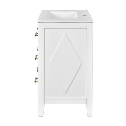 30 Inch White Bathroom Vanity Featuring Freestanding Legs