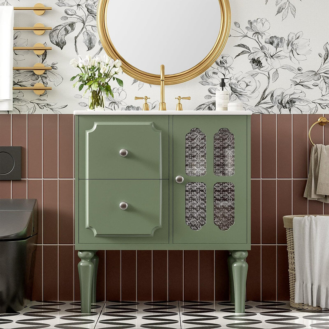 30 in Retro Creative Design Bathroom Vanity