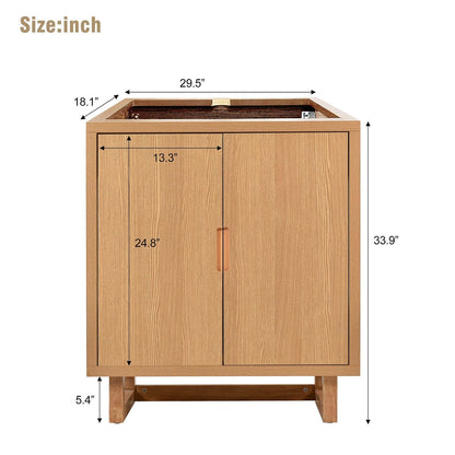 30 inch Minimalist Burlywood Bathroom Vanity _Cabinet Only_ size