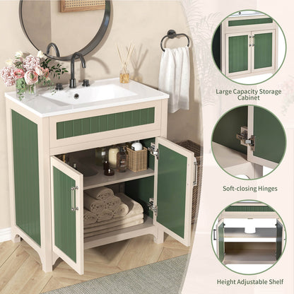 30 inch two tone bathroom vanity with detailed details