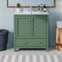 30 inch Green Bathroom Vanity with Built-In Shelf