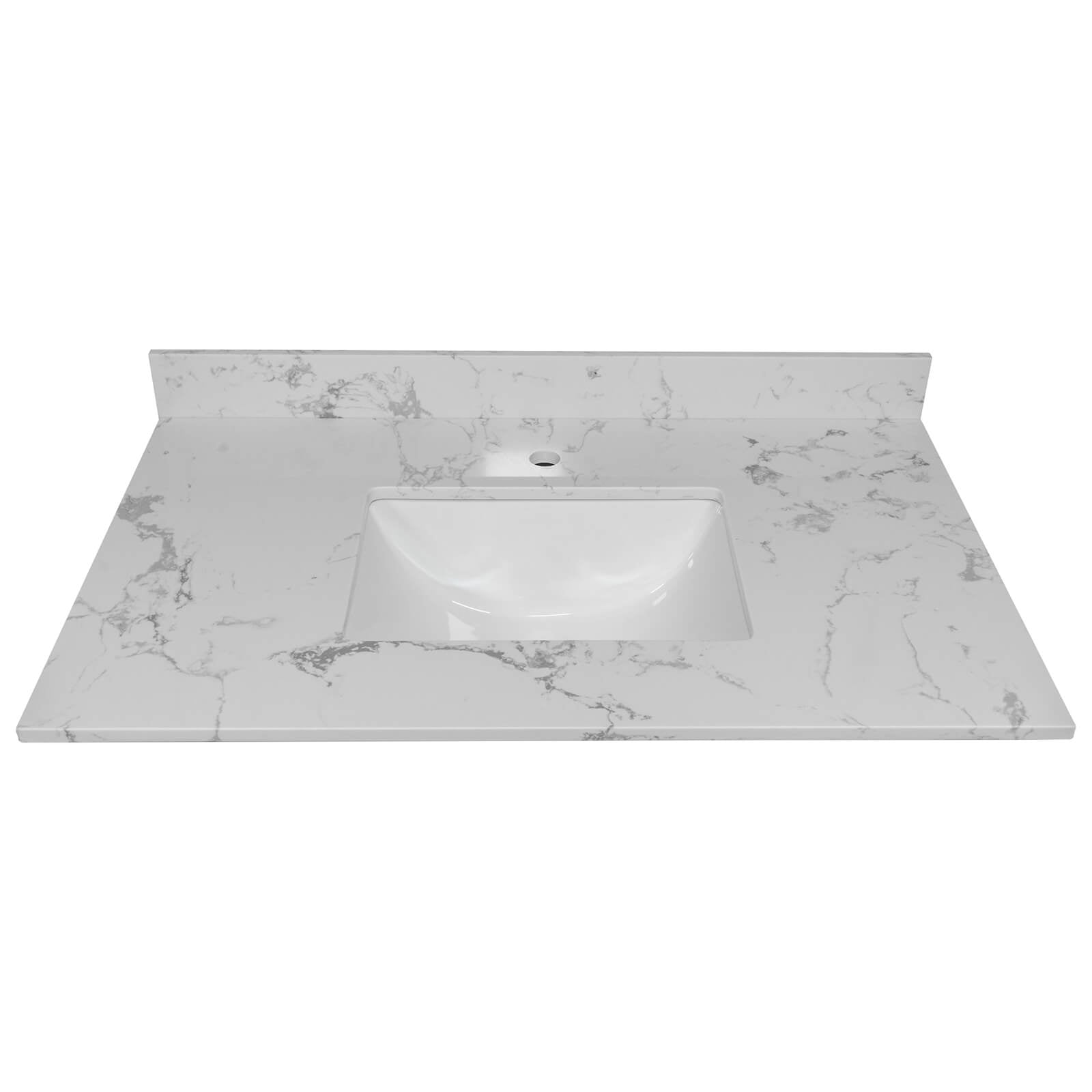 31 inch x 22 inch Undermount Ceramic Sink with Integrated Marble Top