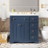 36 IN Blue Bathroom Vanity with Right Side Drawer