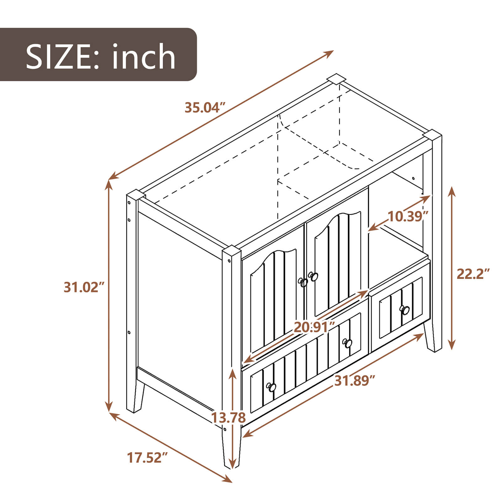 36 Inch Brown Bathroom Vanity Cabinet Only Overall Dimensions Specifications