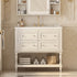 36 inch Beige Bathroom Vanity with Open Bottom