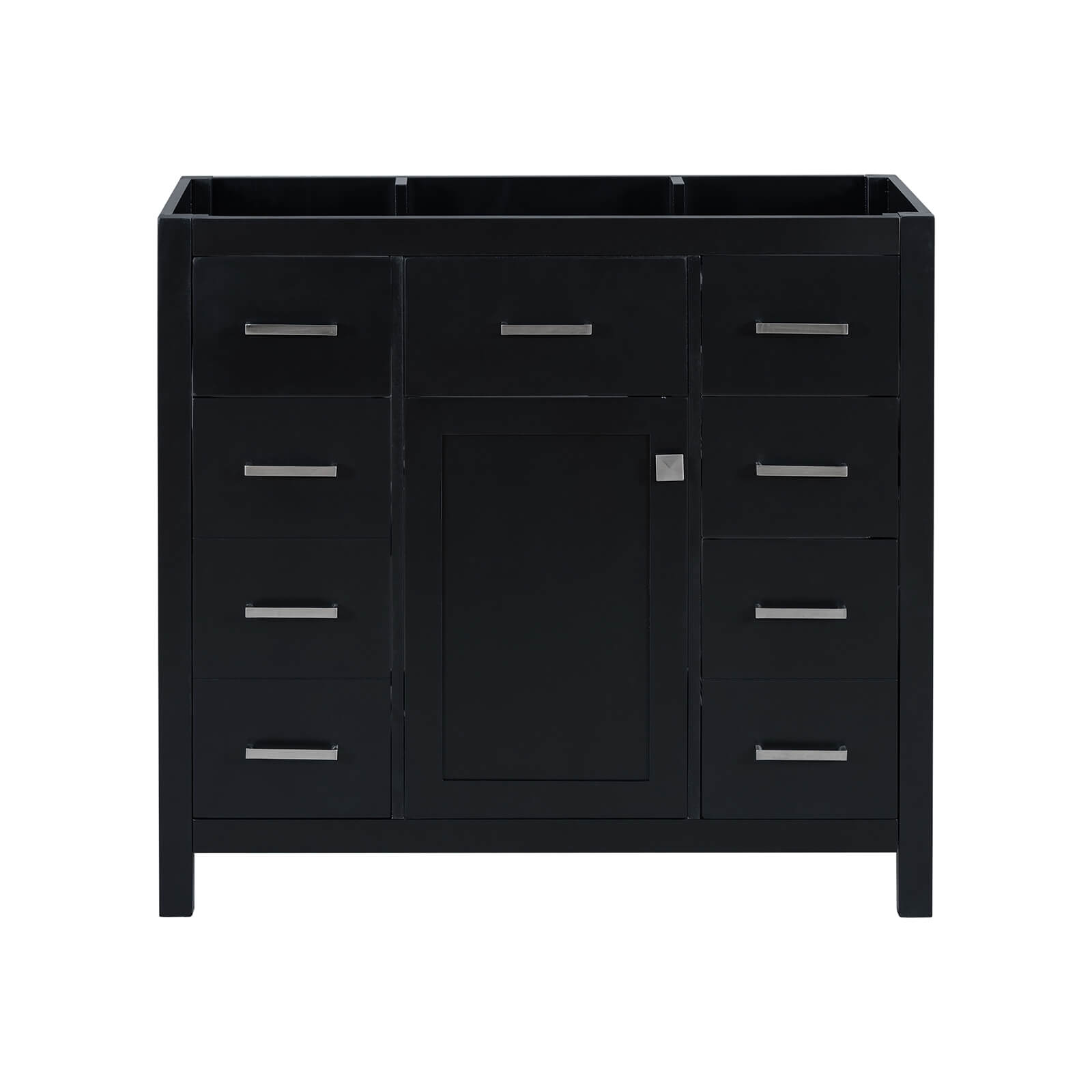 36 inch Black Bathroom Vanity with 6 Drawers Cabinet Only