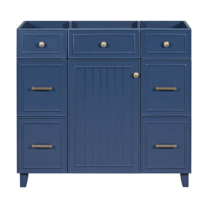 36 inch Blue Bathroom Vanity Cabinet with 4 Drawers