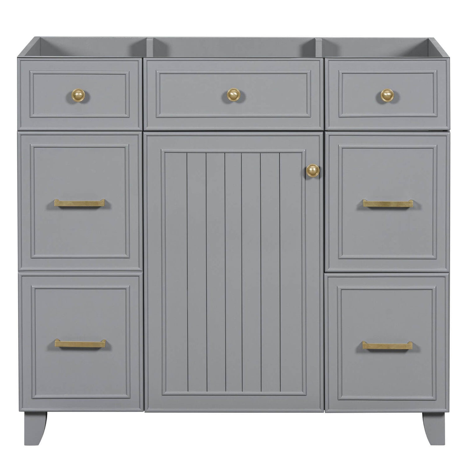 36 inch Gray Bathroom Vanity Cabinet with 4 Drawers