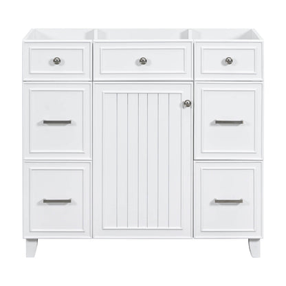 36 inch White Bathroom Vanity Cabinet with 4 Drawers