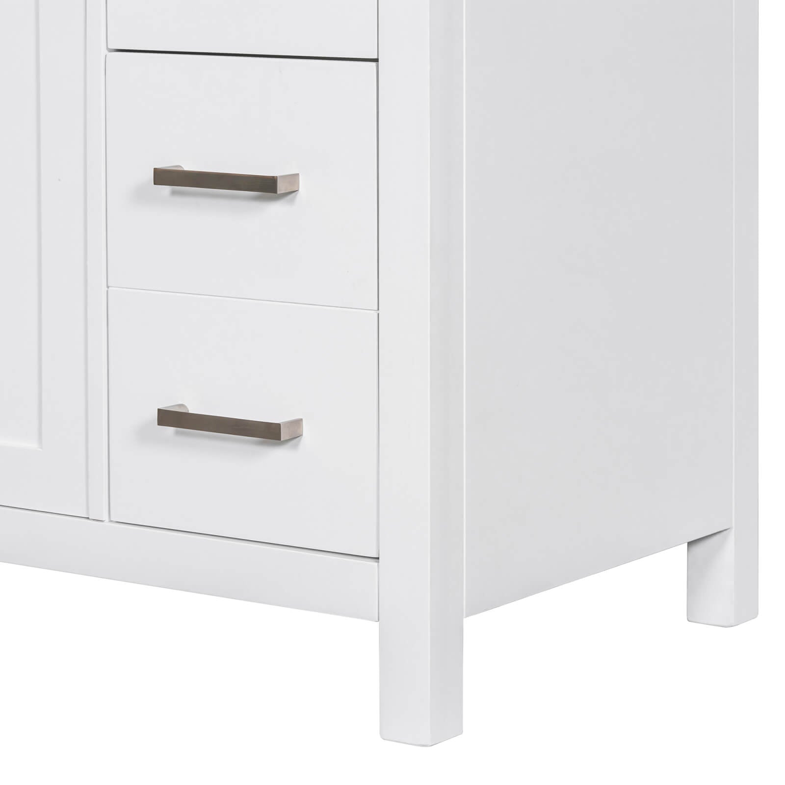 36 inch White Bathroom Vanity Table with 6 Drawers Detail Display