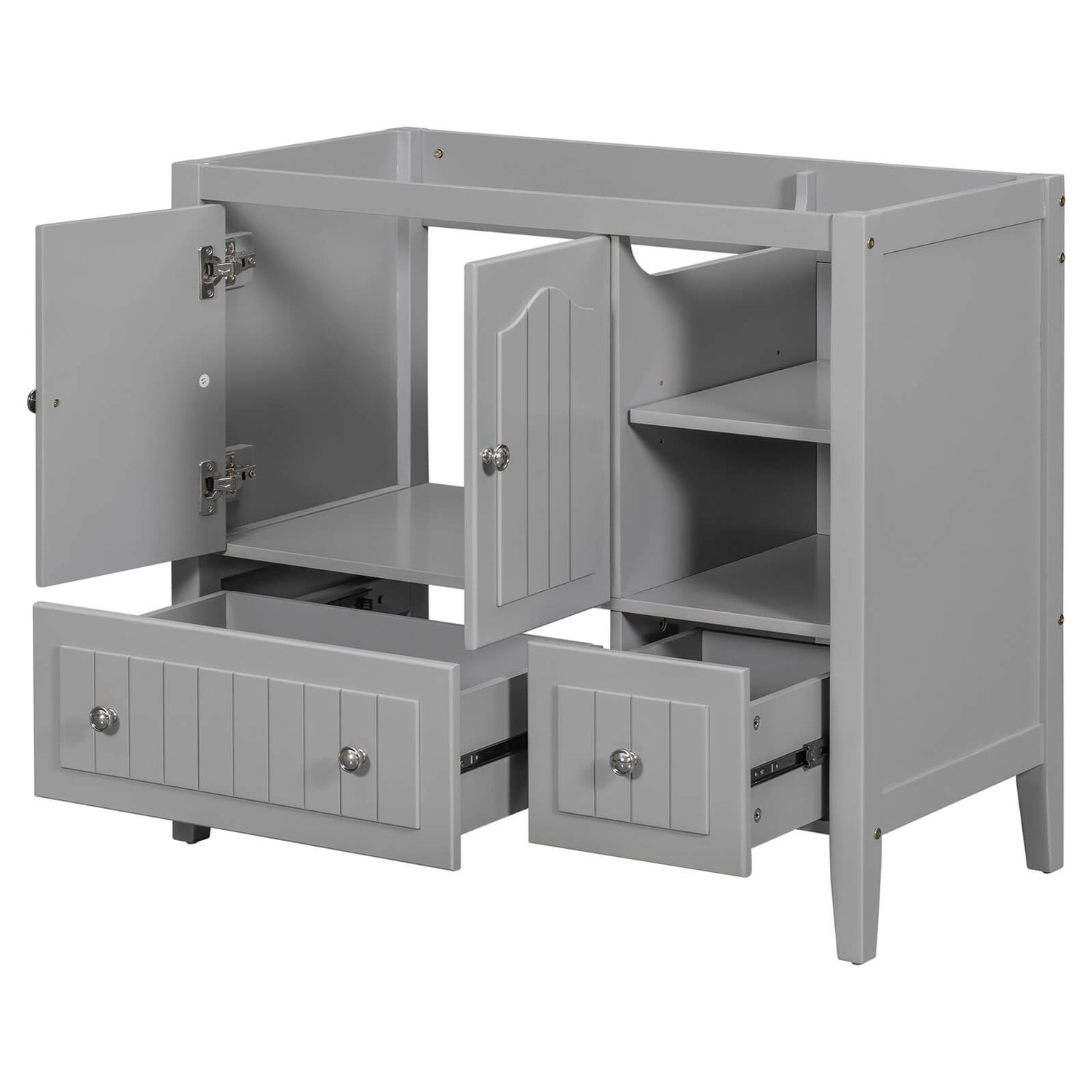 36 inch gray bathroom vanity cabinet with modern design