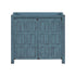 36 inch retro blue bathroom vanity cabinet with grid patterned doors