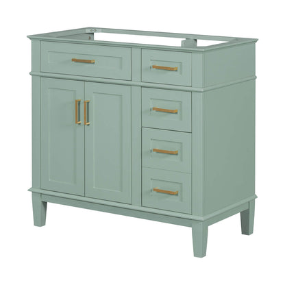 36&quot; Mint Green Solid Wood Bathroom Vanity (Without Tops)