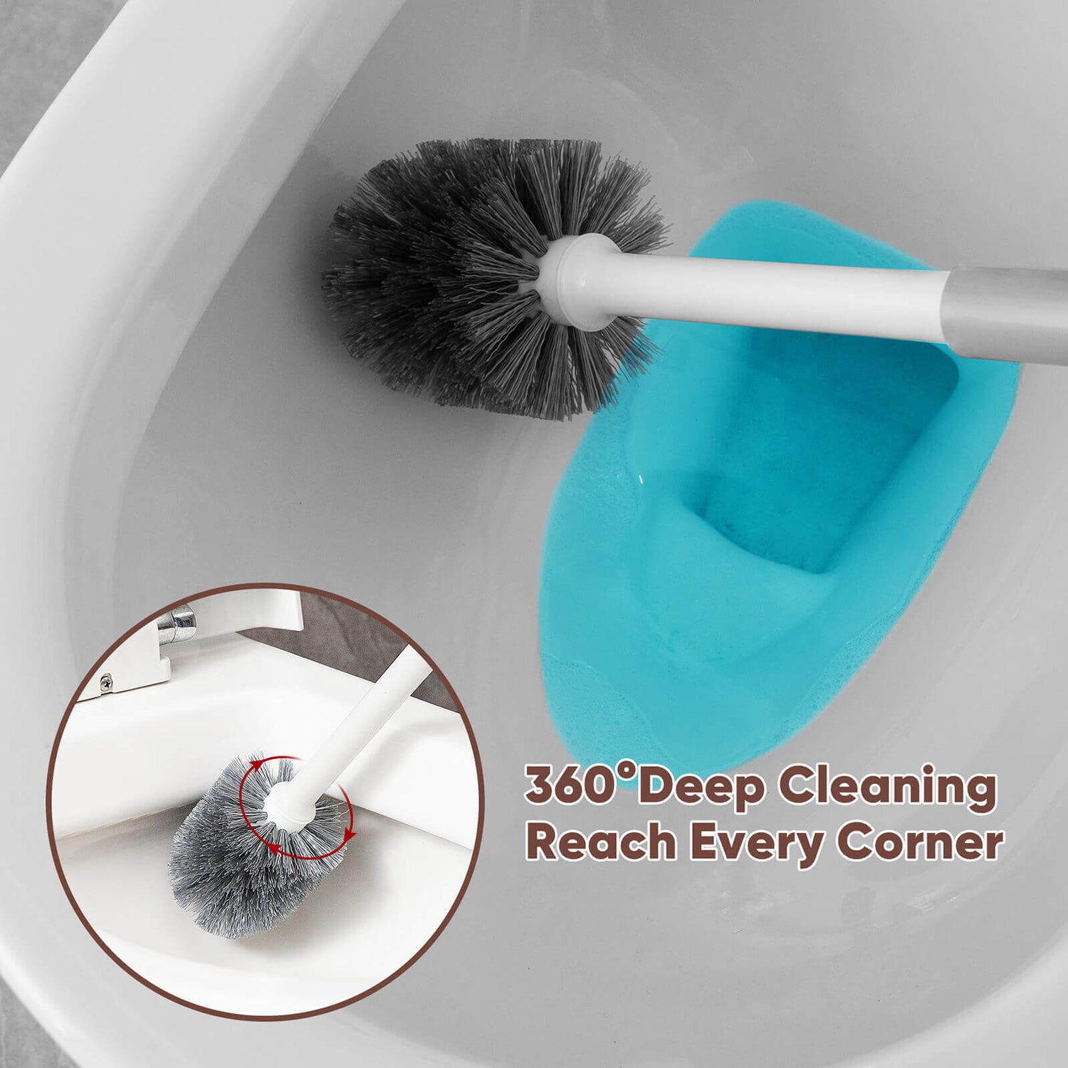 360 degree deep cleaning toilet brush