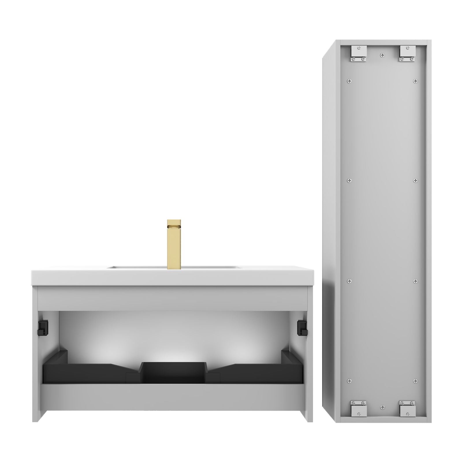 36&quot; Positano Wall-Hung Vanity Gray