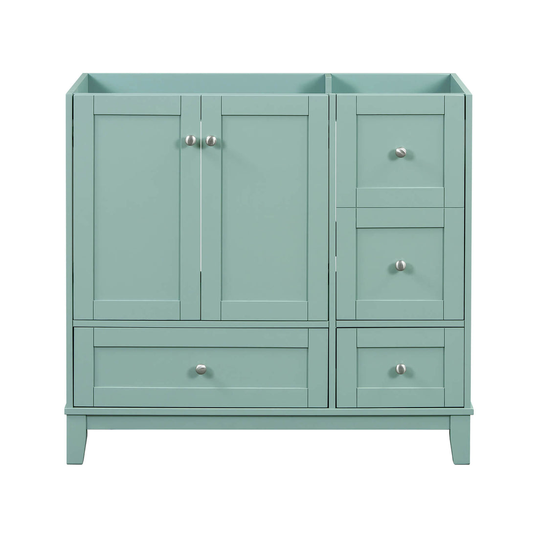 36 Mint Green Bathroom Vanity with Integrated USB Charging No Sink