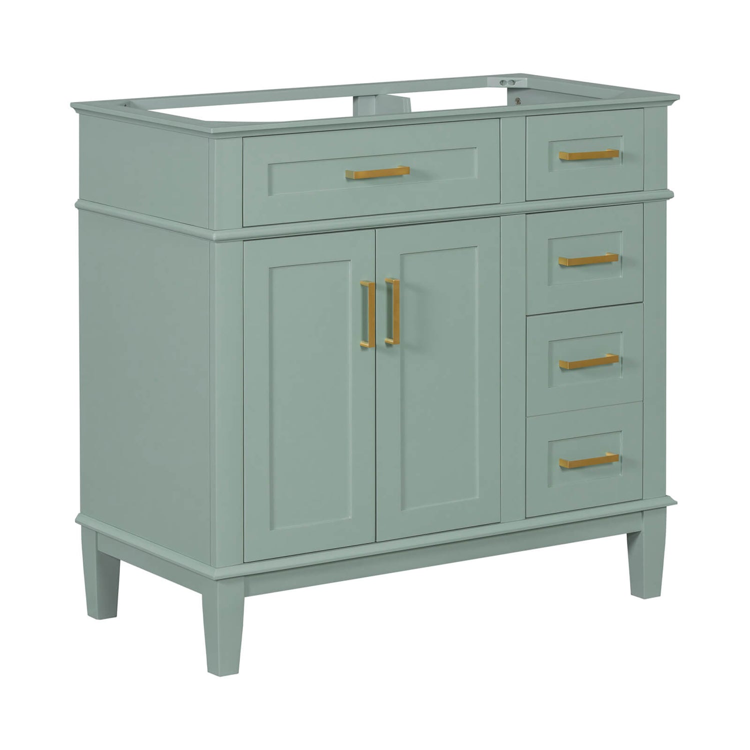 36&quot; Mint Green Solid Wood Bathroom Vanity (Without Tops)