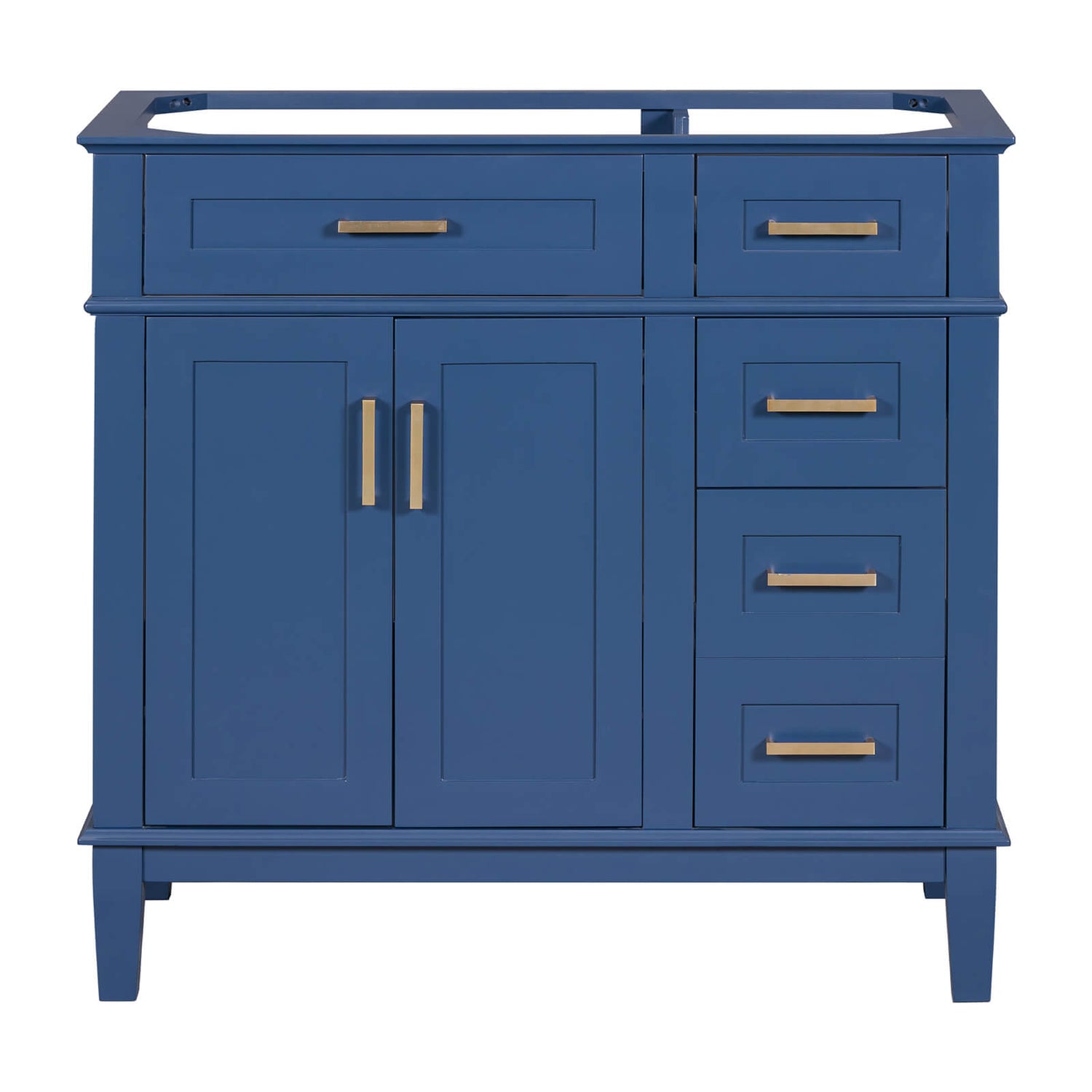 36 inch Navy Blue Solid Wood Bathroom Vanity Without Tops