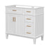 36 inch White Solid Wood Bathroom Vanity Without Tops