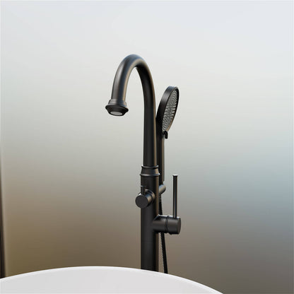 Freestanding Tub Filler High Arc 360° Swivel Bathtub Faucet with 3 Function Handheld