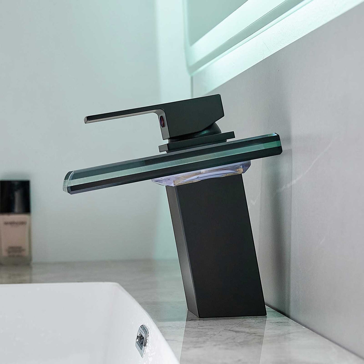 LED black single handle faucet