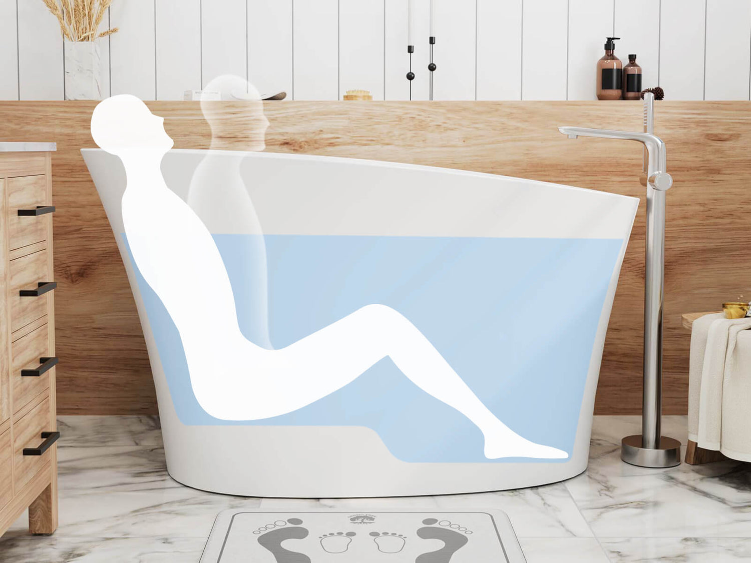 47-inch Small Size Ofuro Bathtub