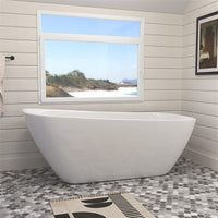59" Acrylic Single Slipper Tub Freestanding Soaking Bathtub