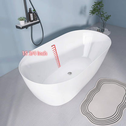 51 Inch Acrylic Freestanding Soaking Tub Overflow Location from Bottom