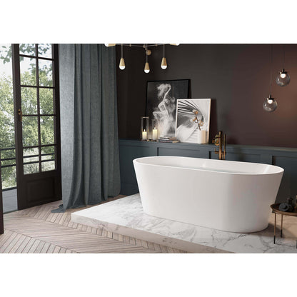 54 inch Small Size White Oval Acrylic Bathtub