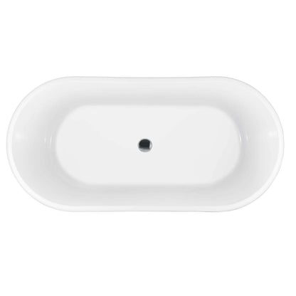 54 inch White Oval Acrylic Freestanding Tub Top View