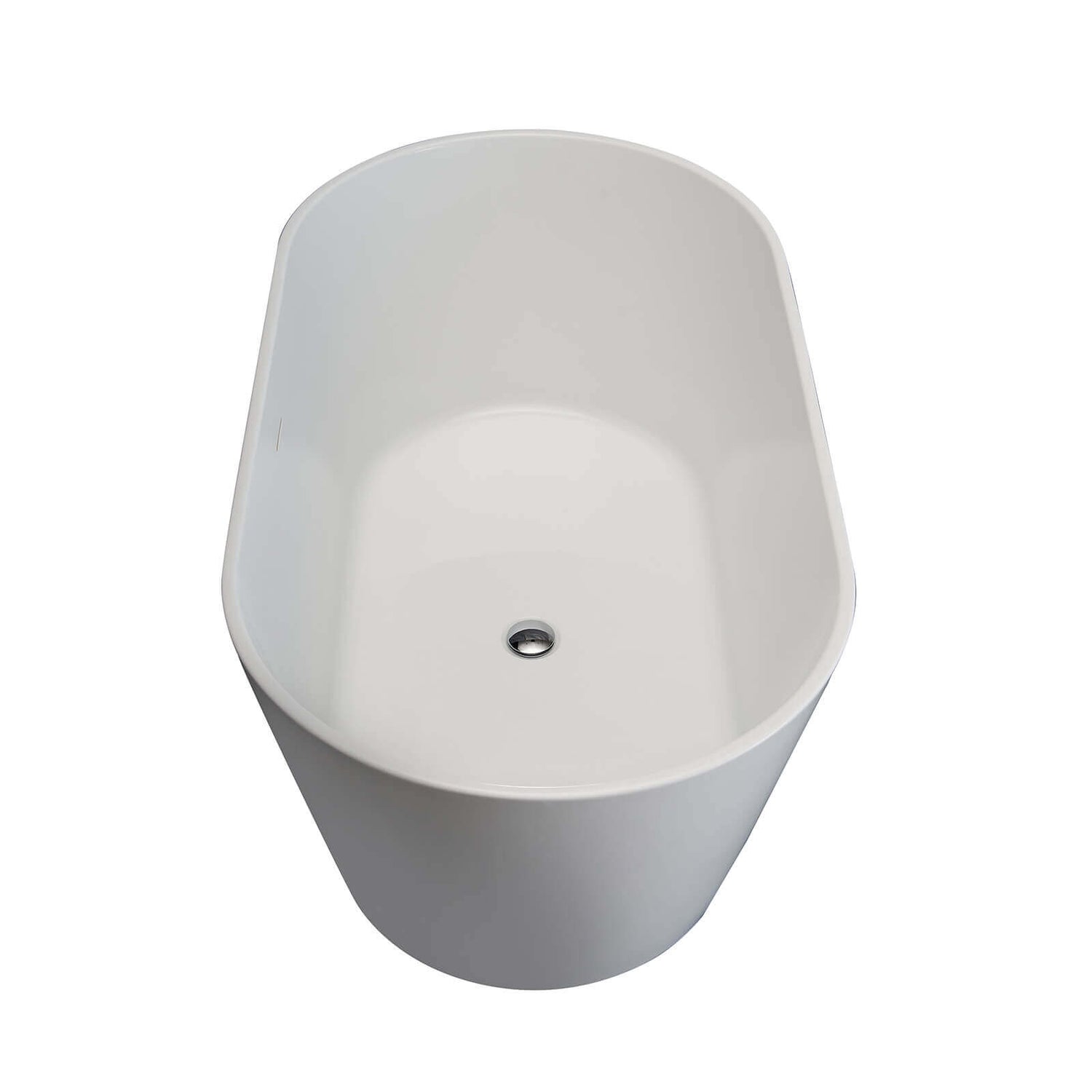 54 inch freestanding white oval acrylic soaking tub