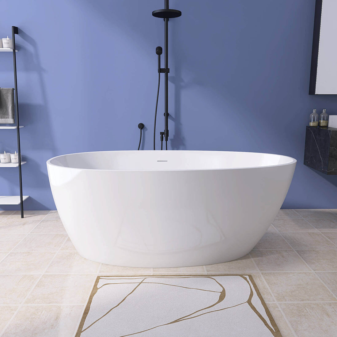 59 Inch Insulated Acrylic Soaking Tub