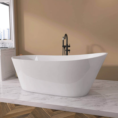 59 inch Acrylic Single Slipper Tub with Pop Up Drain