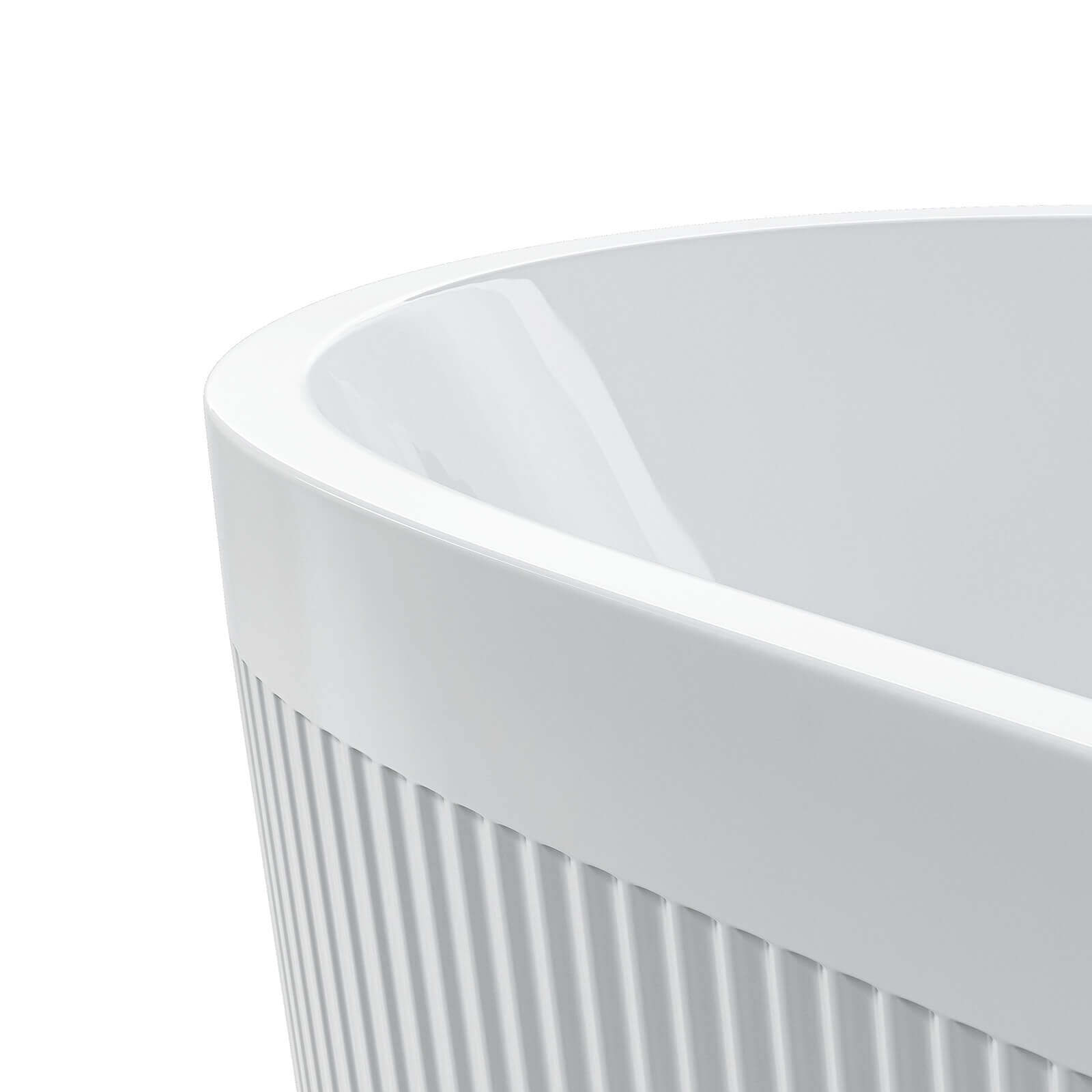 59 inch Pleated Acrylic Tub Rim Thickness Details