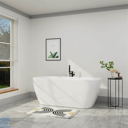 Modern White Freestanding Soaking Acrylic 59 Inch Bathtub