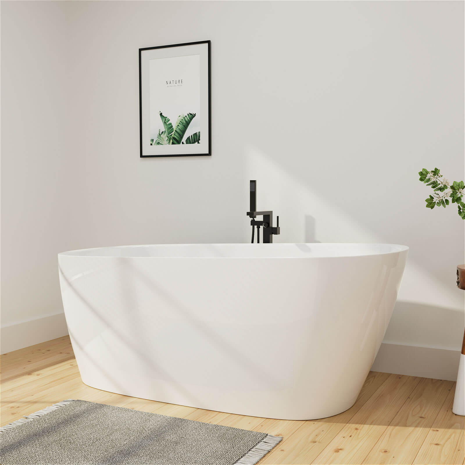 59 Inch Modern Single Slipper Acrylic Bathtub
