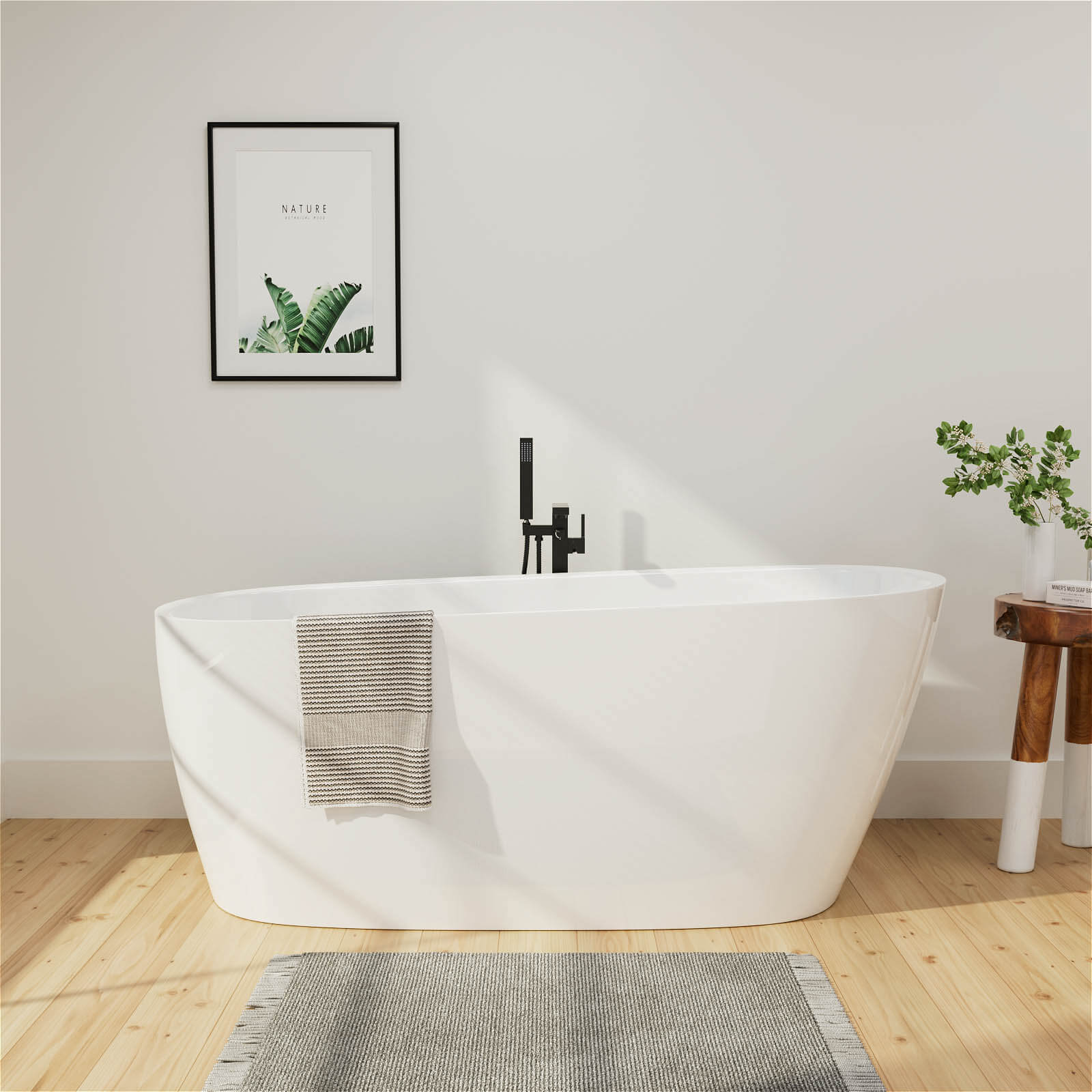 59 Inch Acrylic Exclusive Patent Single Slipper Bathtub