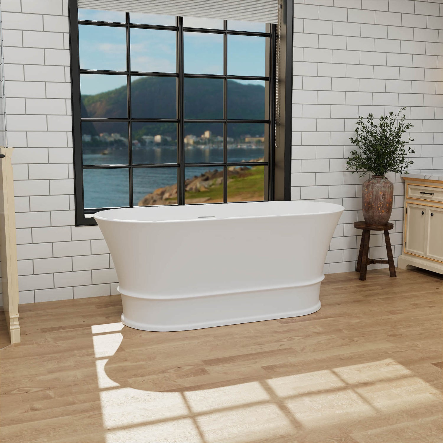 Vintage Solid Surface Freestanding Soaking Tub