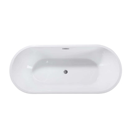 59 inch non-porous acrylic freestanding bathtub